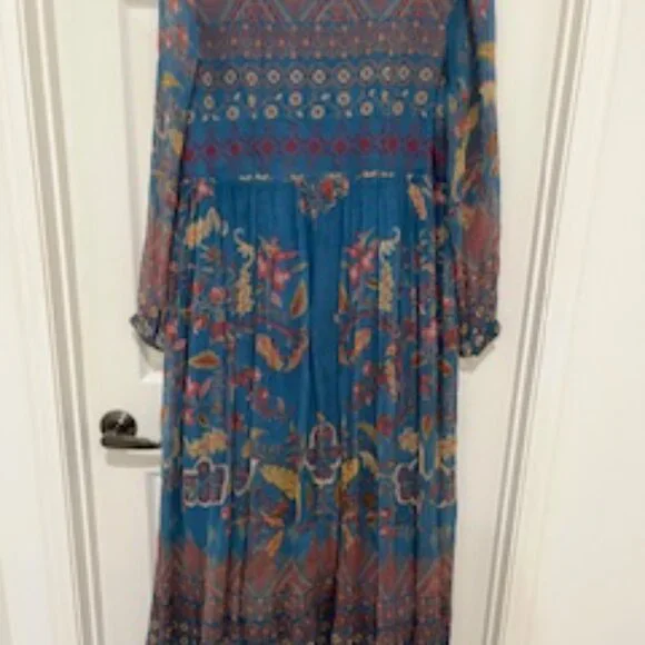 Soft Surroundings Blue Boho Maxi Dress M - Picture 7 of 7